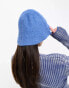 COLLUSION textured fluffy bucket hat in blue