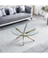 Фото #3 товара Modern Round Tempered Glass Coffee Table with Chrome Legs