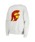 ფოტო #2 პროდუქტის Women's Ash USC Trojans Team Effort Pullover Sweatshirt and Shorts Sleep Set
