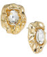 ფოტო #2 პროდუქტის Gold-Tone Stone Hammered Flower Stud Earrings, Created for Macy's