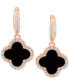 Фото #2 товара Gold Crystal Halo Colored Clover Dangle Huggie Earrings