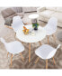 Round Modern Dining Table with Solid Wooden Leg