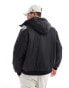 Фото #2 товара Pull&Bear padded ripstop hooded jacket in black