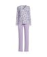 ფოტო #1 პროდუქტის Women's Cozy 2 Piece Pajama Set - Long Sleeve Top and Pants