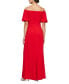 ფოტო #2 პროდუქტის Women's Off-The-Shoulder Balloon-Sleeve Gown