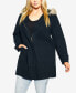 Plus Size Voyager Faux Wool Hidden Zip Coat