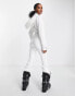 ASOS 4505 Petite ski belted ski suit with slim kick leg and faux fur hood