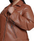 Plus Size Faux-Leather Asymmetric Moto Coat, Created for Macy's Коричневый, 1X - фото #4