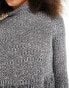 Miss Selfridge funnel neck rib smock mini dress in grey 40 - фото #6