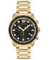 ფოტო #1 პროდუქტის Men's Swiss Chronograph Greca Dome Gold Ion Plated Bracelet Watch 43mm