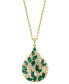ფოტო #3 პროდუქტის EFFY® Emerald (1-7/8 ct. t.w.) & Diamond (1/3 ct. t.w.) Teardrop Cluster 18" Pendant Necklace in 14k Gold