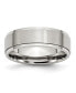 ფოტო #1 პროდუქტის Stainless Steel Polished Brushed Center 7mm Edge Band Ring