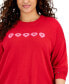 ფოტო #3 პროდუქტის Plus Size Long-Sleeve Heart Sweater