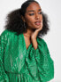 ASOS DESIGN embellishment mini dress in green with blouson sleeve