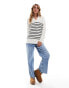 Фото #2 товара Threadbare collared v neck oversized jumper in stripe