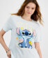 ფოტო #3 პროდუქტის Juniors' Stitch Short-Sleeve Graphic T-Shirt