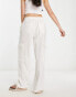 ASOS DESIGN pull on cargo trouser with linen in off white