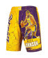 Фото #3 товара Men's Magic Johnson Gold Los Angeles Lakers Hardwood Classics Player Burst Shorts