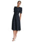 Фото #1 товара Women's Polka-Dot Puff-Sleeve Midi Dress