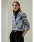 ფოტო #10 პროდუქტის Women's The Amalfi Stripe Silk Shirt for Women