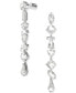 ფოტო #2 პროდუქტის Rhodium-Plated Mixed Crystal Linear Drop Earrings