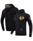 ფოტო #1 პროდუქტის Men's Black Chicago Blackhawks Classic Chenille Full-Zip Hoodie Jacket
