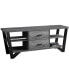 60"L Tv Stand with 2 Storage Drawers in Grey-Black