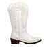 Roper Riley Scroll Embroidered Snip Toe Cowboy Womens White Casual Boots 09-021 8 - фото #1