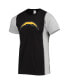 Фото #3 товара Men's Black, Heathered Gray Los Angeles Chargers Split T-shirt