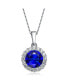 Фото #7 товара Classic Sterling Silver with Round Cubic Zirconias Halo Necklace