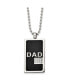 ფოტო #1 პროდუქტის Black IP-plated CZ DAD Dog Tag Ball Chain Necklace