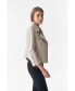 ფოტო #1 პროდუქტის Women's Leather Jacket Half Sleeve Black