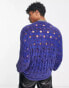 Фото #2 товара Reclaimed Vintage oversized fluffy laddered jumper in blue