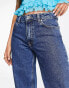 Only Chris low rise wide leg jeans in mid blue