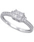 ფოტო #1 პროდუქტის Diamond Princess Quad Cluster Engagement Ring (1/2 ct. t.w.) in 14k White Gold