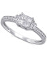 Фото #1 товара Кольцо Macy's Diamond Quad Cluster 1/2 ct. 14k White Gold.