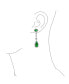 ფოტო #3 პროდუქტის Wedding Simulated Royal Green Emerald Cubic Zirconia Halo Long Pear Solitaire Teardrop CZ Statement Dangle Chandelier Earrings Pageant Bridal Party