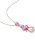 ფოტო #3 პროდუქტის Pink Cultured Freshwater Pearl (9-1/2mm) & Multi-Gemstone (2-3/8 ct. t.w.) 18" Pendant Necklace in 18k Rose Gold-Plated Sterling Silver