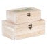 Decorative box 30 x 18 x 12 cm Sheets Rattan DMF (2 Units)