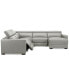 Фото #13 товара Nevio 124" 5-Pc. Leather Sectional with 2 Power Recliners, Headrests and Chaise, Created For Macy's