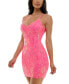 Фото #3 товара Juniors' Sequined Strappy Open-Back Dress