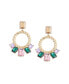 ფოტო #1 პროდუქტის Women's Gold Circular Drop Earrings