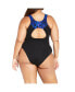 Plus Size Tia Spliced Print 1 Piece