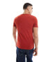 ASOS DESIGN muscle fit t-shirt in red with chest print