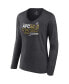Фото #2 товара Women's Heather Charcoal Baltimore Ravens 2023 AFC North Division Champions Conquer Long Sleeve V-Neck T-shirt