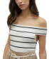 Фото #3 товара Women's Willow Striped Off-The-Shoulder Top