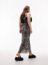 Фото #2 товара Topshop Curve mesh grunge lace top zebra print midi skirt in pink and black