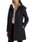 ფოტო #4 პროდუქტის Petite Quilted Faux-Suede-Trim Coat