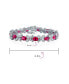 ფოტო #4 პროდუქტის Cocktail Jewelry Fashion Cubic Zirconia Marquise Star CZ Oval Statement Bracelet For Women Red Dark Pink 7.5 Inch