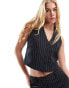 New Look waistcoat in black pinstripe